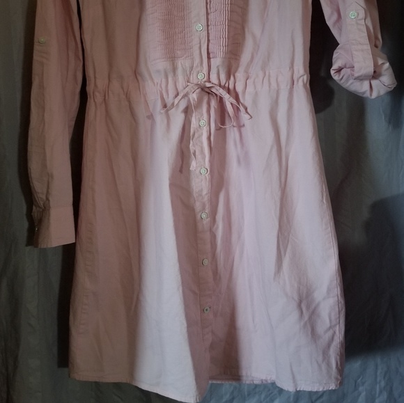 Y2K TOMMY HILFIGER Light Pink Shirt Dress Size Small EUC - Picture 2 of 7